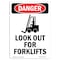 Signmission Safety Sign, OSHA Danger, 14" Height, Look Out For Forklifts, Portrait OS-DS-D-1014-V-1440 - alternate 1